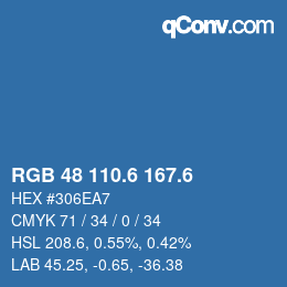 カラーコード: RGB 48 110.6 167.6 | qconv.com