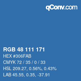 Color code: RGB 48 111 171 | qconv.com