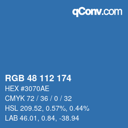 Color code: RGB 48 112 174 | qconv.com