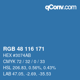 Color code: RGB 48 116 171 | qconv.com