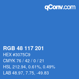 Color code: RGB 48 117 201 | qconv.com