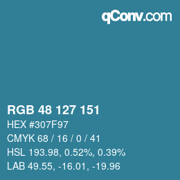 Color code: RGB 48 127 151 | qconv.com