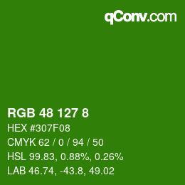 Color code: RGB 48 127 8 | qconv.com
