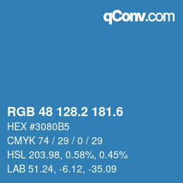 カラーコード: RGB 48 128.2 181.6 | qconv.com