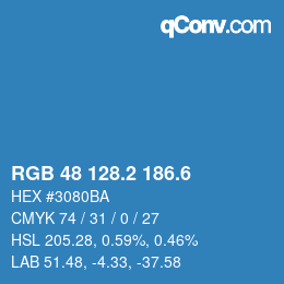 カラーコード: RGB 48 128.2 186.6 | qconv.com