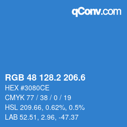 カラーコード: RGB 48 128.2 206.6 | qconv.com