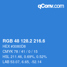 カラーコード: RGB 48 128.2 216.6 | qconv.com