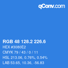 カラーコード: RGB 48 128.2 226.6 | qconv.com