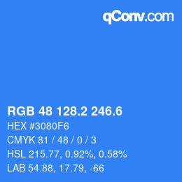 カラーコード: RGB 48 128.2 246.6 | qconv.com