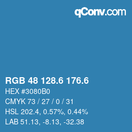 カラーコード: RGB 48 128.6 176.6 | qconv.com