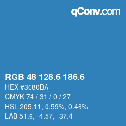 カラーコード: RGB 48 128.6 186.6 | qconv.com