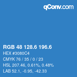 カラーコード: RGB 48 128.6 196.6 | qconv.com