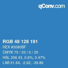 Color code: RGB 48 128 191 | qconv.com