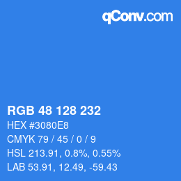 Color code: RGB 48 128 232 | qconv.com