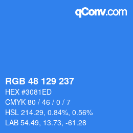 Color code: RGB 48 129 237 | qconv.com
