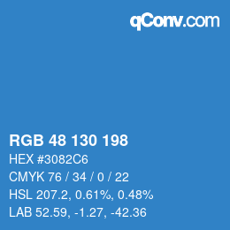 Color code: RGB 48 130 198 | qconv.com