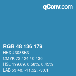 Color code: RGB 48 136 179 | qconv.com