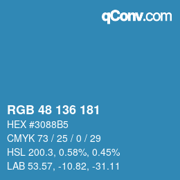 Farbcode: RGB 48 136 181 | qconv.com