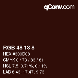 カラーコード: RGB 48 13 8 | qconv.com