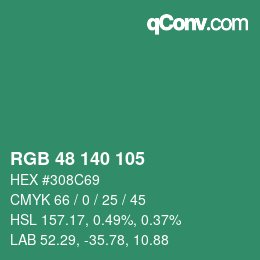 Color code: RGB 48 140 105 | qconv.com