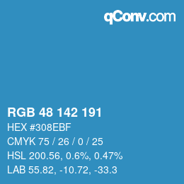 Color code: RGB 48 142 191 | qconv.com