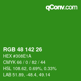 Color code: RGB 48 142 26 | qconv.com
