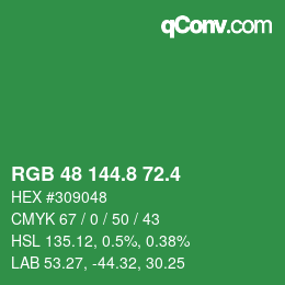 カラーコード: RGB 48 144.8 72.4 | qconv.com