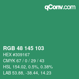 Farbcode: RGB 48 145 103 | qconv.com