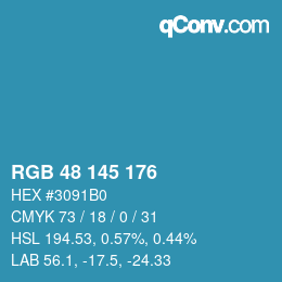 Color code: RGB 48 145 176 | qconv.com