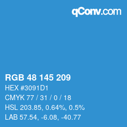 Color code: RGB 48 145 209 | qconv.com