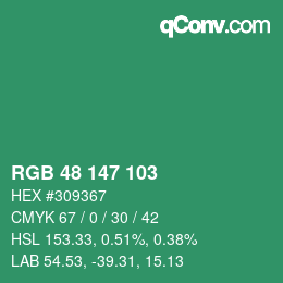 Color code: RGB 48 147 103 | qconv.com