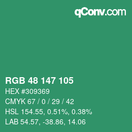 Color code: RGB 48 147 105 | qconv.com