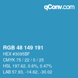 Color code: RGB 48 149 191 | qconv.com
