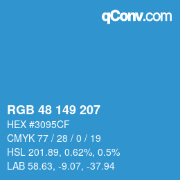 Color code: RGB 48 149 207 | qconv.com
