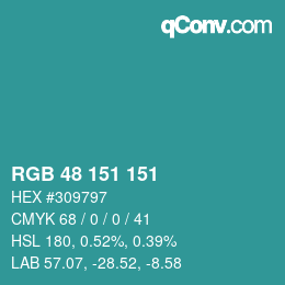Color code: RGB 48 151 151 | qconv.com