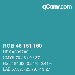 Color code: RGB 48 151 160 | qconv.com