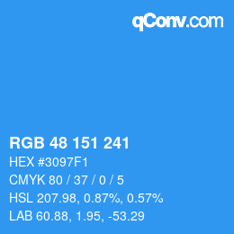 Color code: RGB 48 151 241 | qconv.com