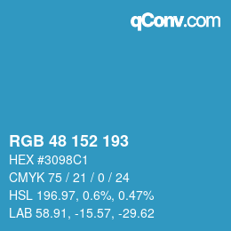Color code: RGB 48 152 193 | qconv.com