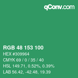 Color code: RGB 48 153 100 | qconv.com