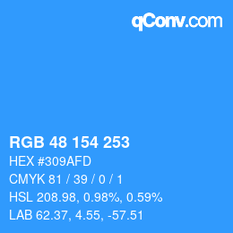颜色代码: RGB 48 154 253 | qconv.com