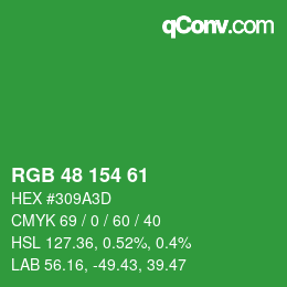 Color code: RGB 48 154 61 | qconv.com