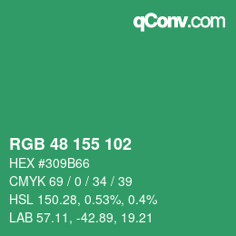 Color code: RGB 48 155 102 | qconv.com