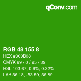 Color code: RGB 48 155 8 | qconv.com