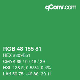 Color code: RGB 48 155 81 | qconv.com