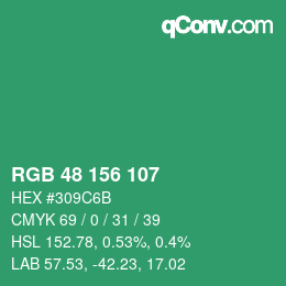 Color code: RGB 48 156 107 | qconv.com