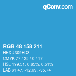 Color code: RGB 48 158 211 | qconv.com