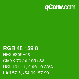 Color code: RGB 48 159 8 | qconv.com