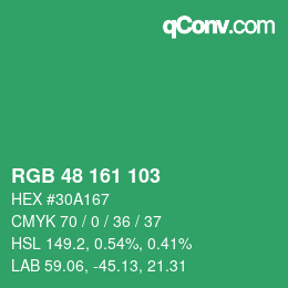 Color code: RGB 48 161 103 | qconv.com