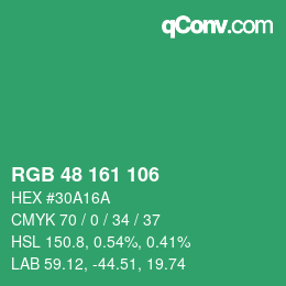 Color code: RGB 48 161 106 | qconv.com