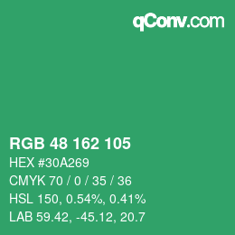 Color code: RGB 48 162 105 | qconv.com